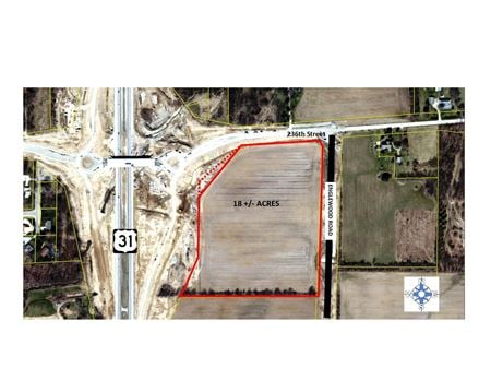 VacantLand space for Sale at 0 E. 236th Street-- PRIME DEVELOPMENT LAND- HIGH VISIBILITY-US 31 & 236th STREET- 18 +/- ACRES in Cicero