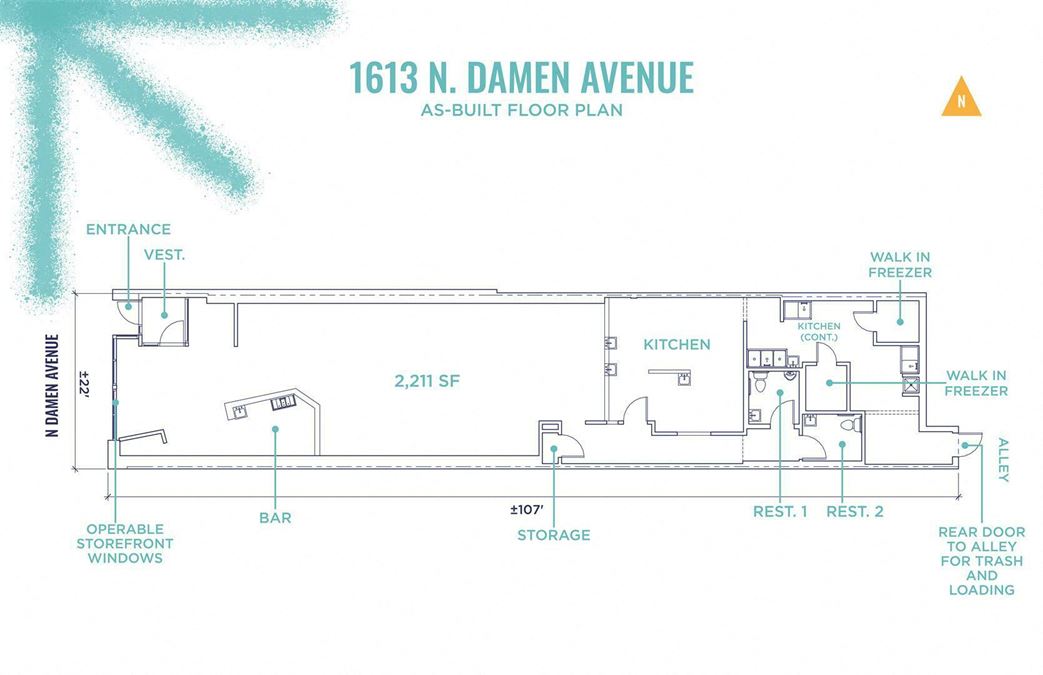 1613, 1615, 1617 N Damen Avenue