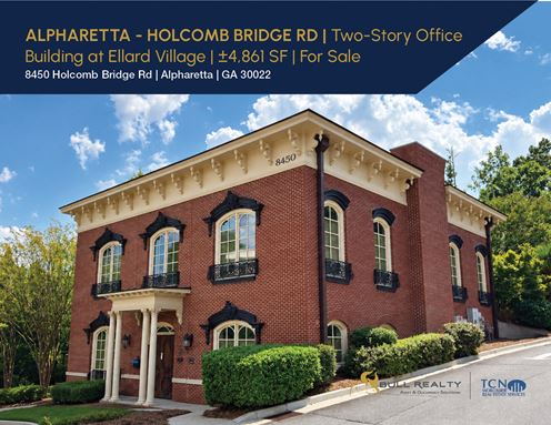 Alpharetta Holcomb Bridge Rd | Two-Story Office Building at Ellard Village | ±4,861 SF | For Sale