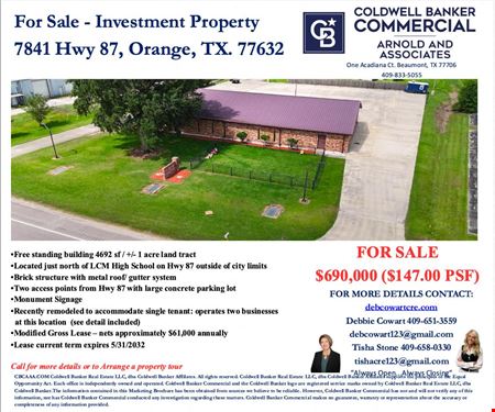 Photo of commercial space at 7841 Highway 87 N in Orange