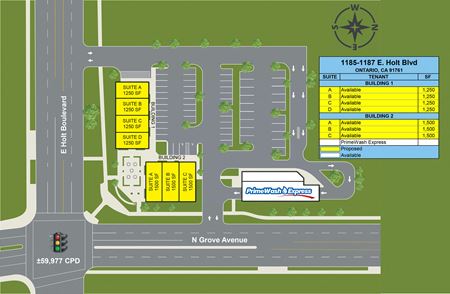 VacantLand space for Rent at 1185-1187 E Holt Blvd in Ontario