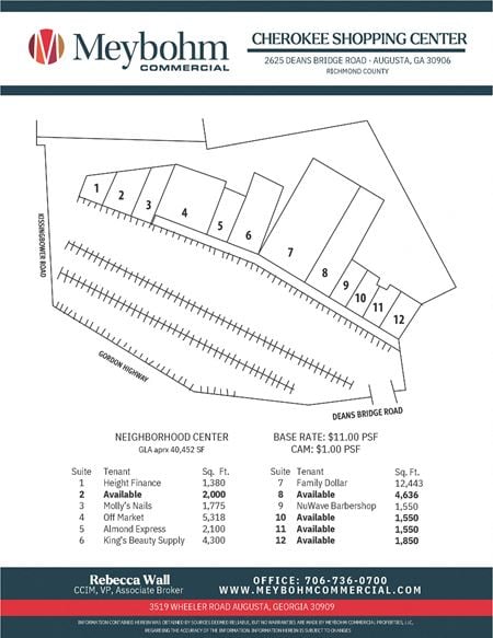 Retail space for Rent at 2625 Deans Bridge Rd in Augusta