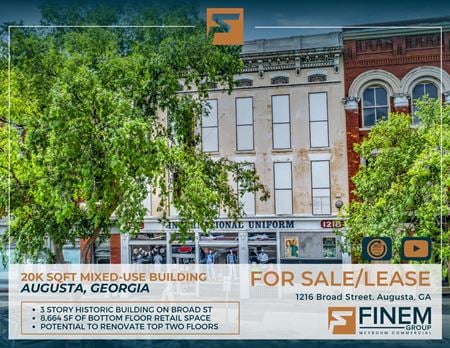 Retail space for Sale at 1216 Broad Street in Augusta