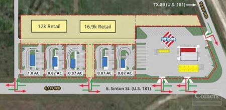 Retail space for Rent at NWC of TX-89 (U.S. 181) & E. Sinton Street in Sinton