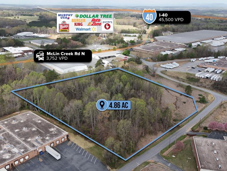 $1 Auction – 4.86 AC Industrial Land Parcel | Hickory-Lenoir-Morganton MSA