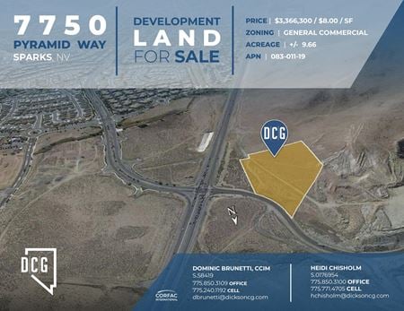 VacantLand space for Sale at 7750 Pyramid Way in Sparks