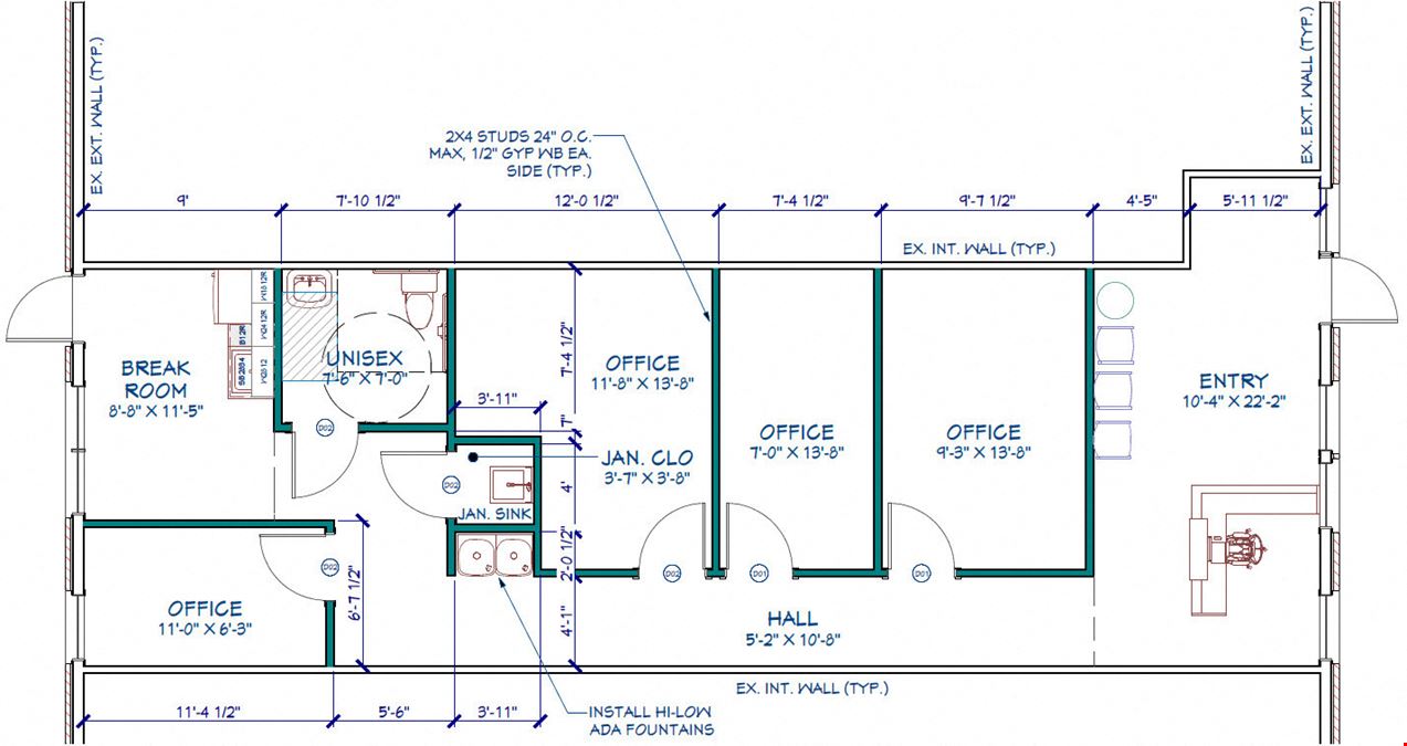 1,200 SF Office For Lease