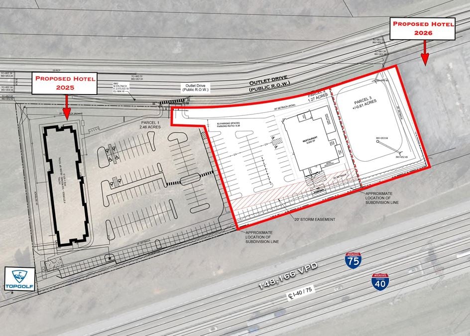 Retail/Restaurant Land Available Near Knoxville's Topgolf!