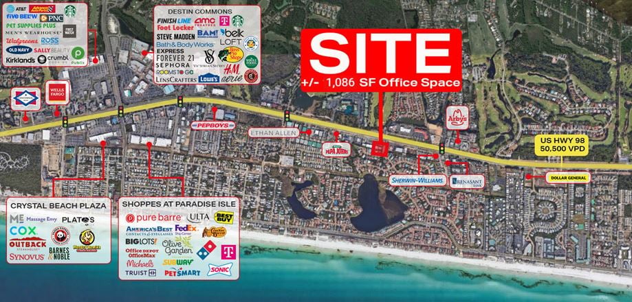 +/- 1,086 SF Office For Lease in Destin, FL