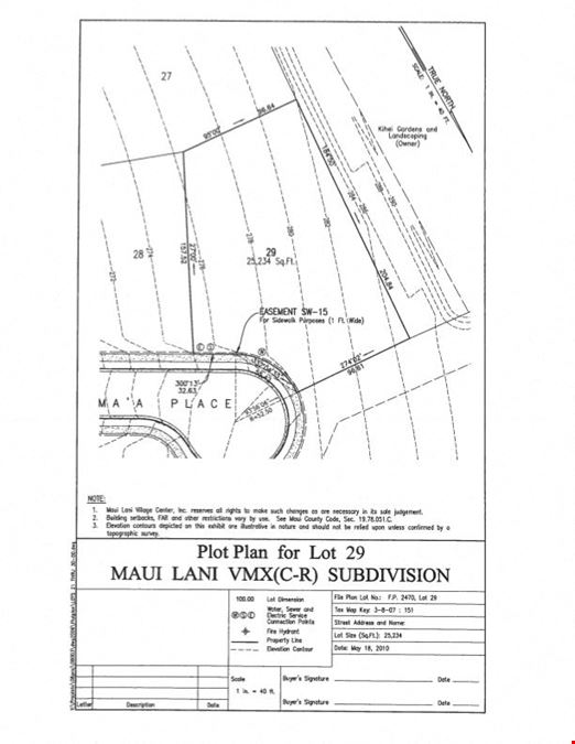 Fee Simple Vacant Land Parcel - Lot 29