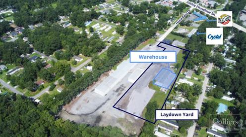 ±9,682-SF Warehouse with ±2.5-Acre Useable Laydown Yard for Lease in North Charleston