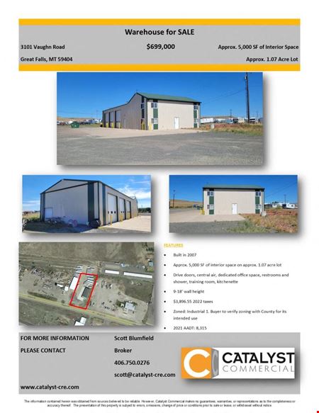 Photo of commercial space at 3101 Vaughn Road in Great Falls