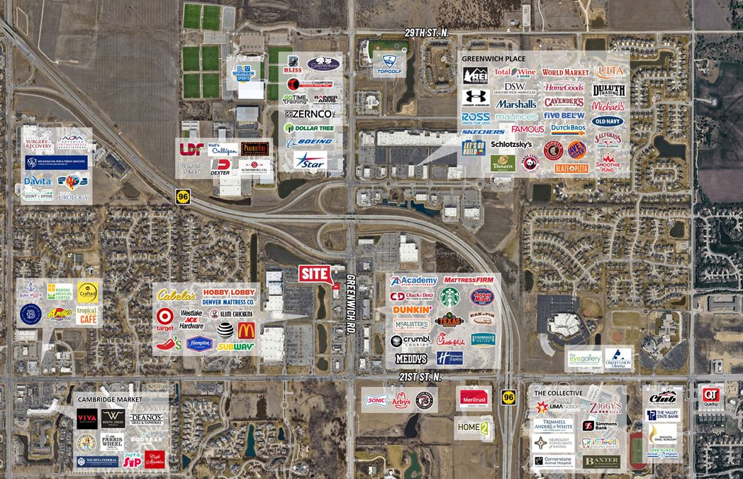 END-CAP RETAIL ALONG GREENWICH ROAD AT K-96 HWY.