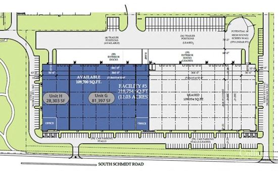 109,700 SF (Divisible) Available for Lease in Bolingbrook