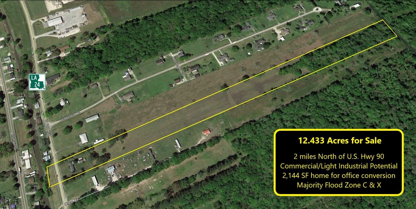 Office Conversion on 12.4 Acres near US Hwy 90 in Houma