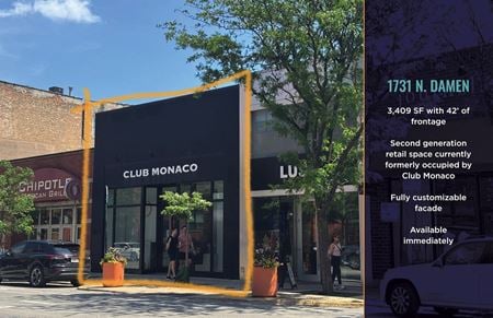 Retail space for Rent at 1731 N Damen Avenue in Chicago