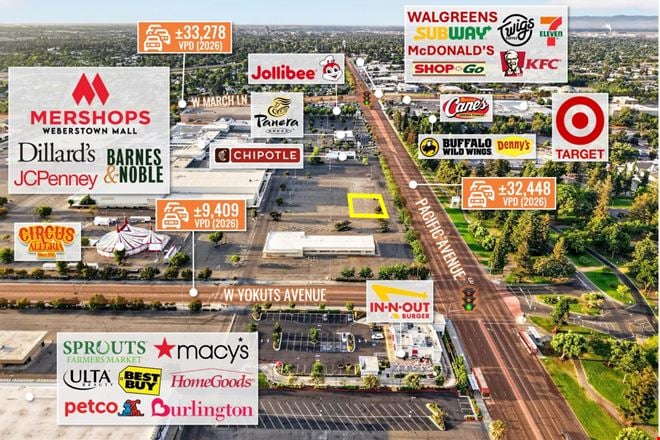 $1 Auction - REIT Sale | Weberstown Mall Outparcel | 32K VPD