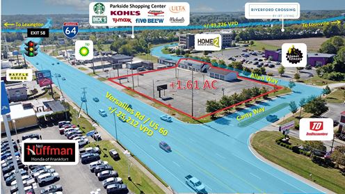 +/-1.61 AC Direct Frontage on Versailles Rd