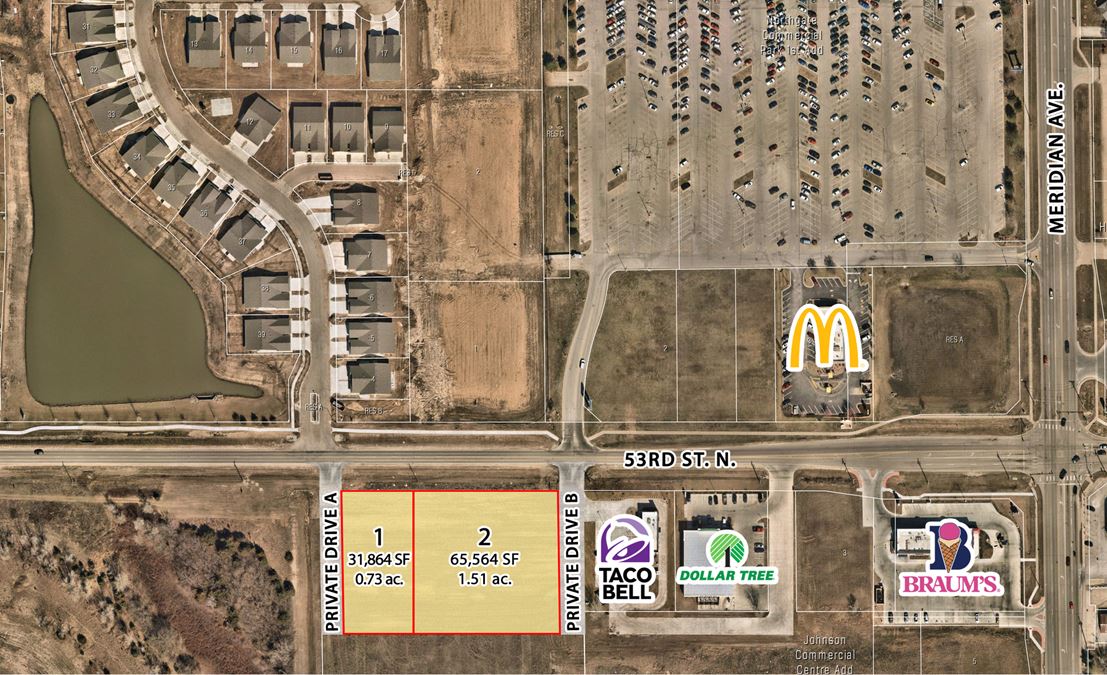 2 COMMERCIAL LOTS FOR SALE AT 53RD & MERIDIAN