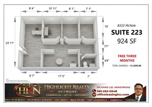 924 SF Suite 223 PROFESSIONAL & MEDICAL OFFICE SPACE FOR LEASE