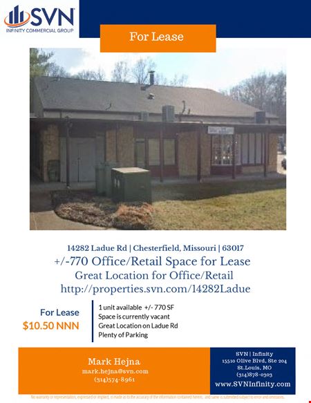 Photo of commercial space at 14282 Ladue Rd in Chesterfield