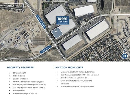 Industrial space for Rent at 10991 Lear Blvd in Reno