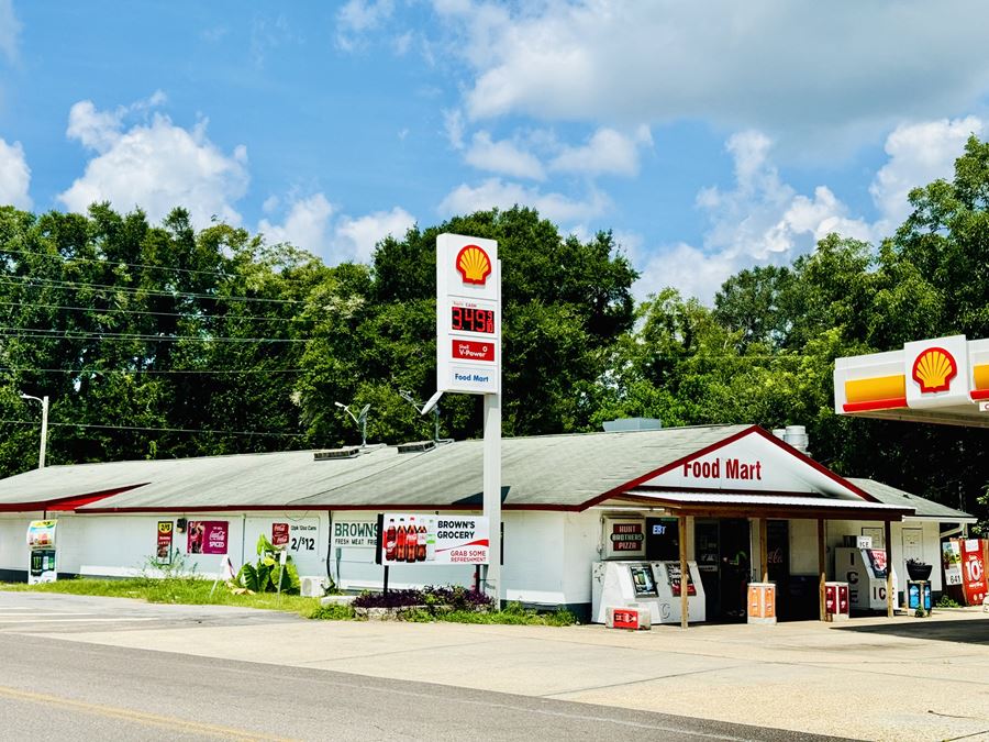 (8% CAP RATE) - SHELL GAS STATION & BROWNS SUPERMARKET  FOR SALE! (20-YEAR PURE NNN LEASE)