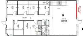 1,708 SF flex/office with 1,653 SF of bonus mezzanine storage area