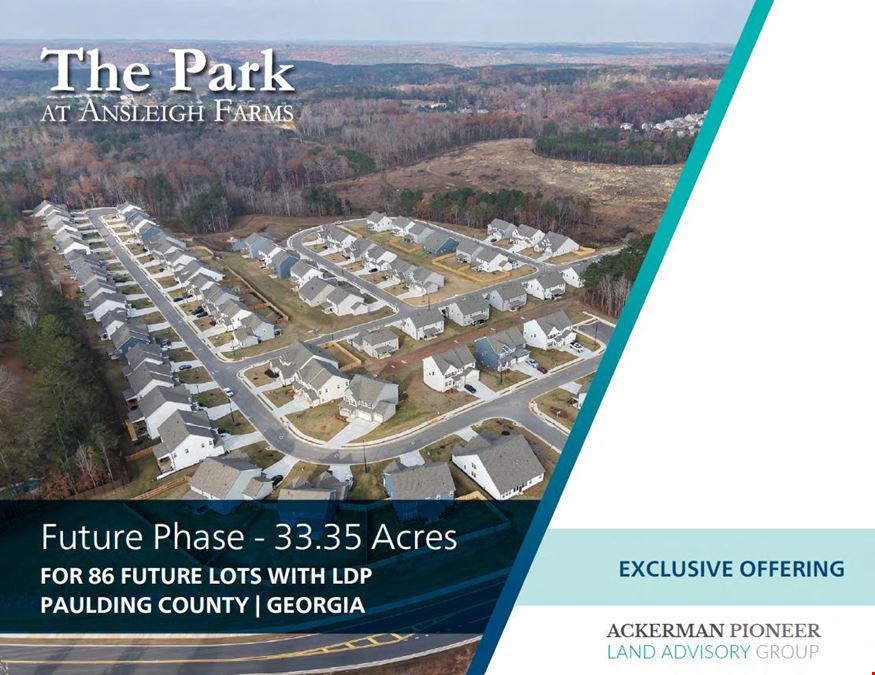 33.35 Acres for 86 Future Lots with LDP - Park at Ansleigh Farms