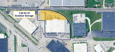 Infill Freestanding Distribution Building with Outdoor Storage