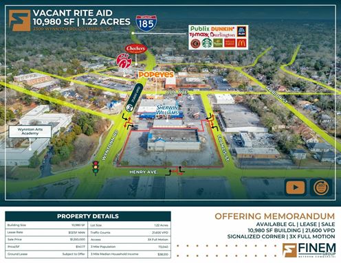 1.22 Acres | 10,980 SF Retail | 21,600 VPD | 3X Full Motion