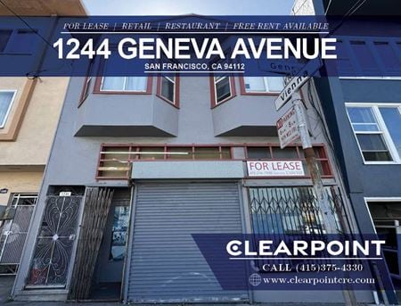 Photo of commercial space at 1244 Geneva Ave in San Francisco