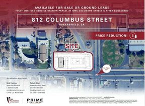 Commercial Land Parcels Available for Lease or Sale at 812 E. Columbus St in Bakersfield, CA