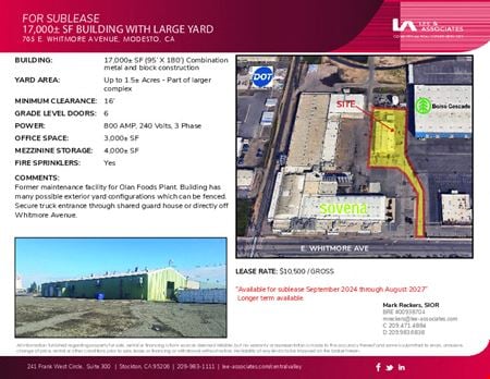 Industrial space for Rent at 705 E Whitmore Ave in Modesto
