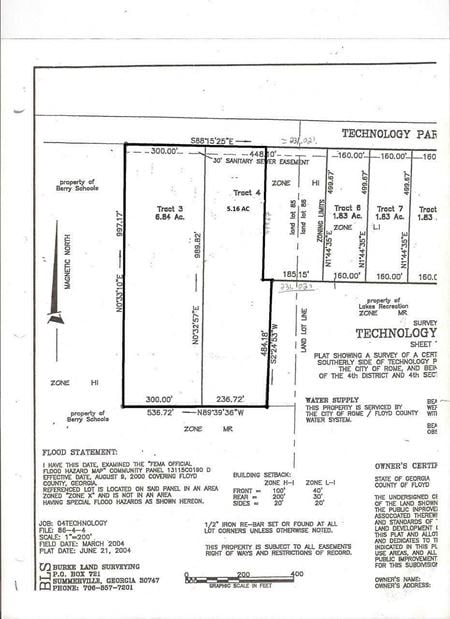 VacantLand space for Sale at 1629 Technology Parkway in Rome