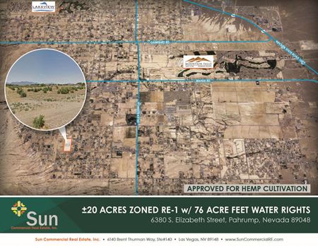 ±20 Acres Zoned RE-1 w/ 76 Acre Feet Water Rights - Pahrump