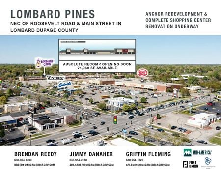 Retail space for Rent at Roosevelt Rd & Main Street in Lombard