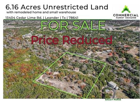 VacantLand space for Sale at 13404 Cedar Lime Rd in Leander