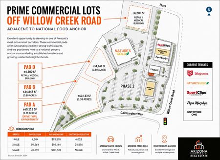 VacantLand space for Sale at 1310- 1460 Gail Gardner Way in Prescott