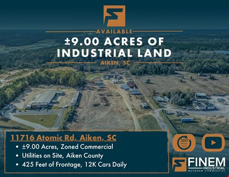 ±9.00 Acres of Industrial Land off Atomic Rd in Aiken, SC - Beech Island