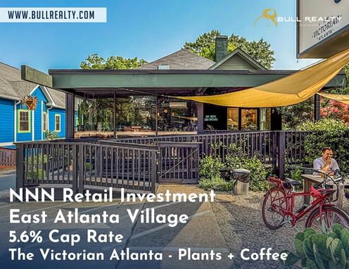 NNN Retail Investment | East Atlanta Village | 5.6% Cap Rate | The Victorian Atlanta - Plants + Coffee