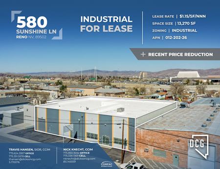 Industrial space for Rent at 580 Sunshine Lane in Reno