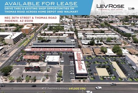 Retail space for Rent at NEC 36th & Thomas Road in Phoenix