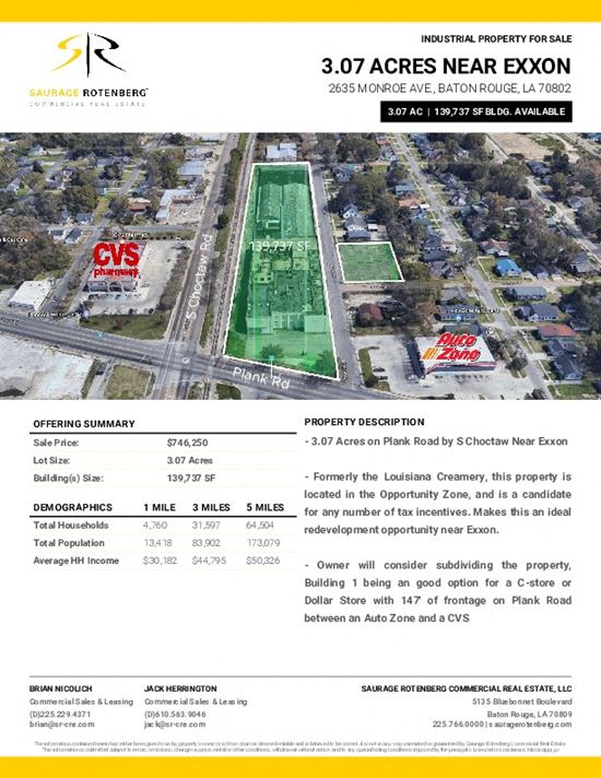 3.07 Acres on Plank Road by S Choctaw Near Exxon
