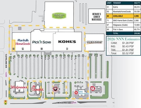 Retail space for Rent at HWY 100 & National Ave in West Allis