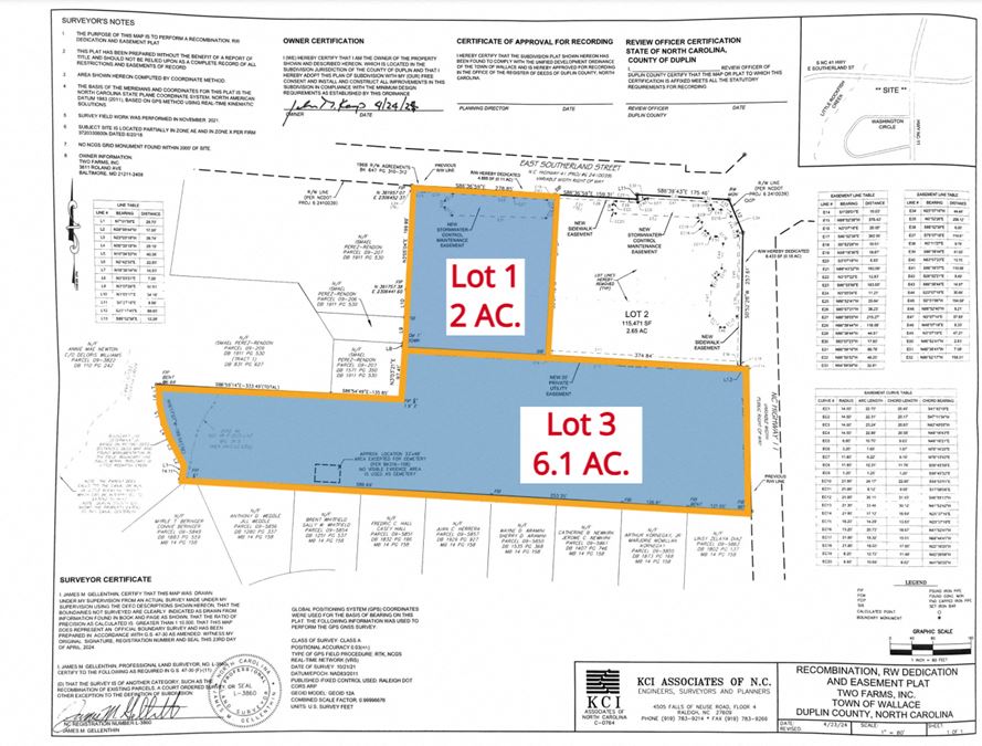 Royal Farms 2 Acre Outparcel NC Hwy 41 Wallace NC