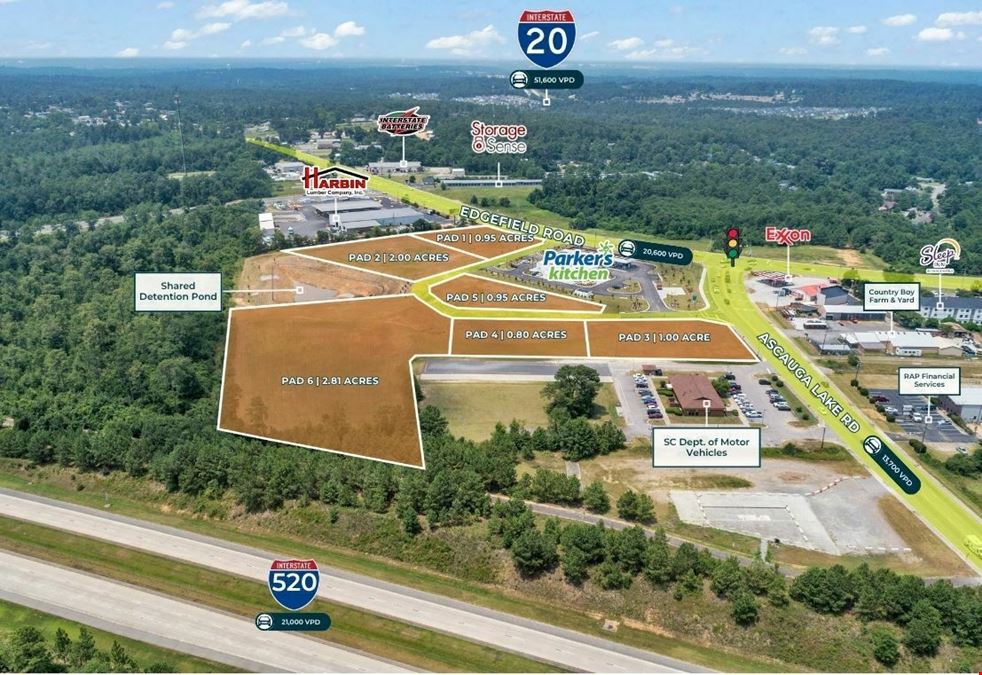 North Augusta | Exit 5 Retail | 34K VPD | 0.6 Miles to I-20