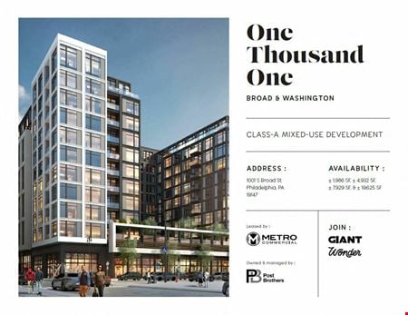 Retail space for Rent at 1001 S Broad St in Philadelphia