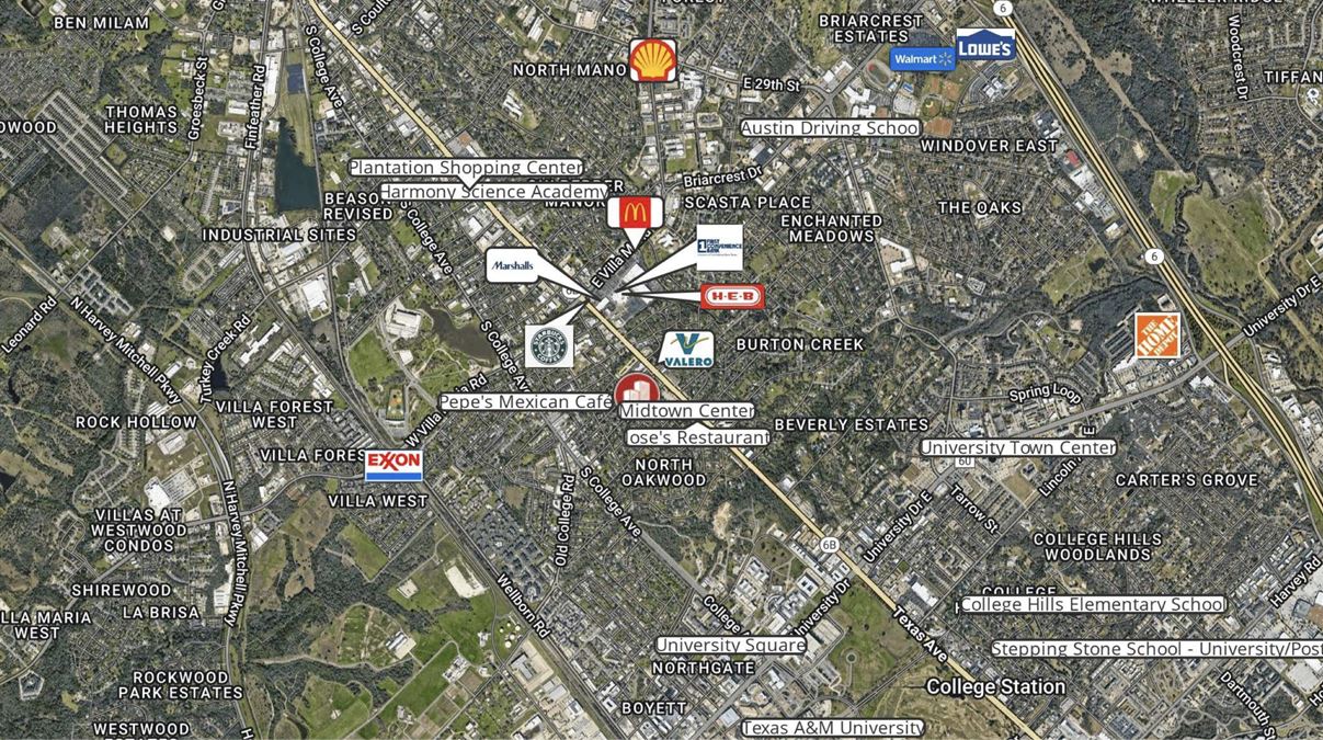 Versatile Mid-Century Office with Suites & Courtyard – Near Midtown & Texas A&M