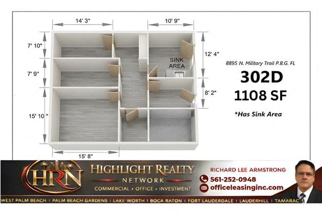 1108 SF Suite 302D PROFESSIONAL & MEDICAL OFFICE SPACE FOR LEASE